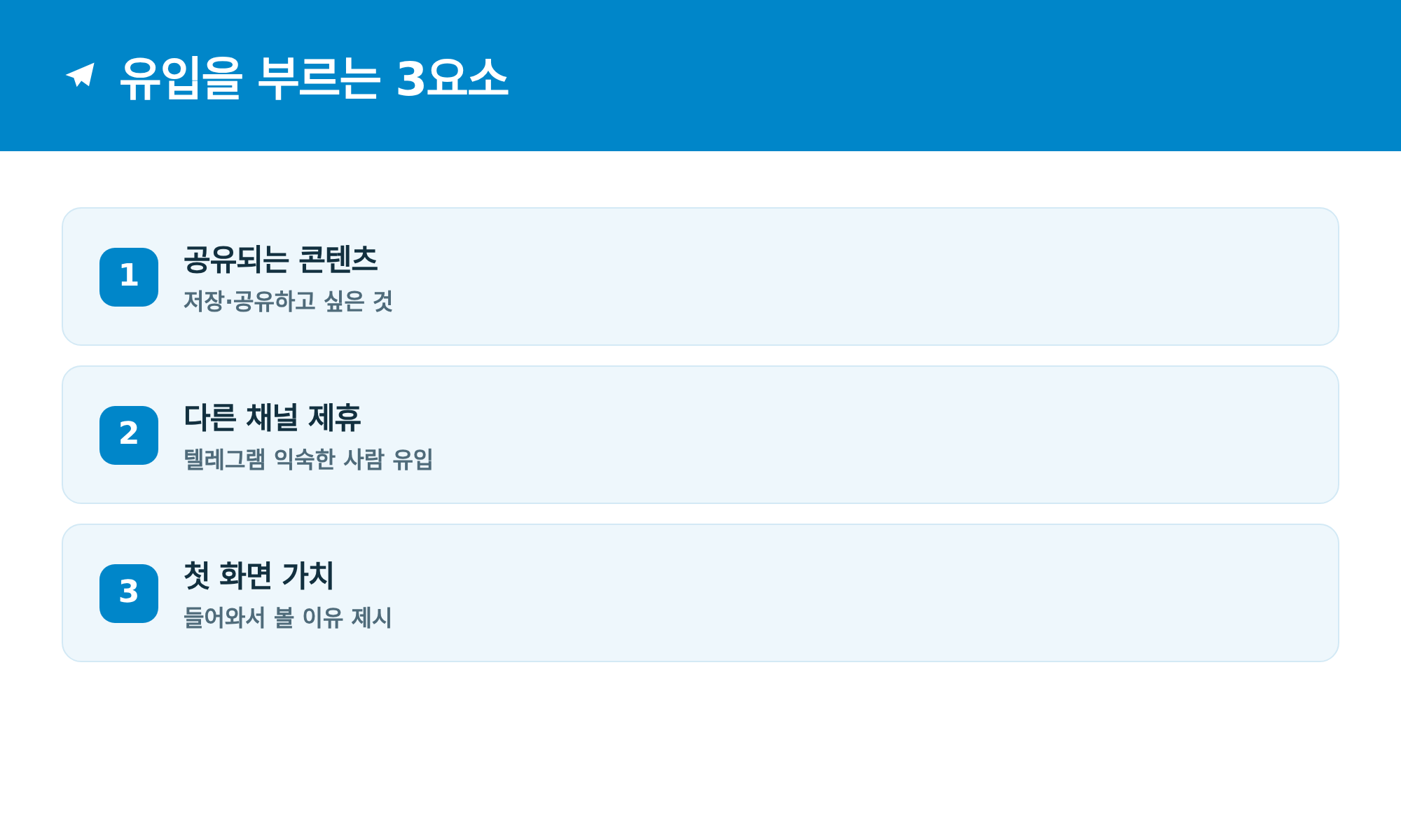 유입을 부르는 3요소: 공유되는 콘텐츠, 다른 채널 제휴, 첫 화면 가치